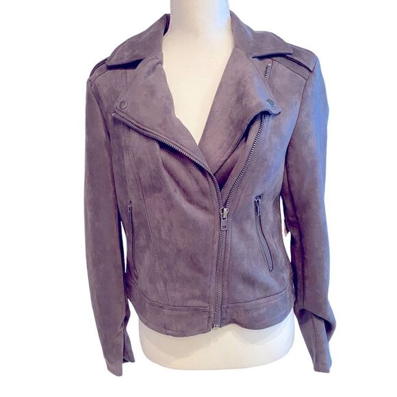 Philosophy Faux Leather Suede Moto Jacket Size Small NWT - Picture 2 of 6
